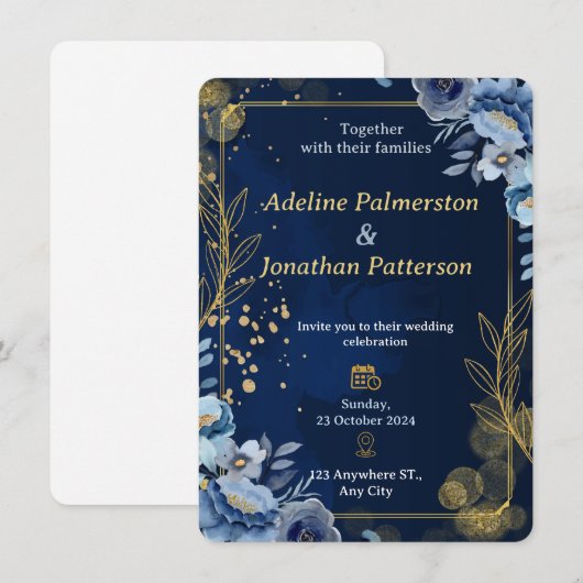 Luxury Wedding Invitations 招待状 (正面/裏面)