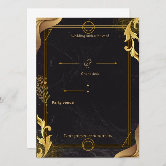 luxury wedding invite 招待状 (正面/裏面)