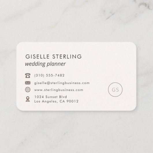 Luxury Wedding Planner Feminine Professional 名刺 (裏面)