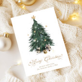 Luxury White and Gold Christmas シーズンカード