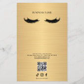 Luxury white and Gold Salon Price List チラシ (裏面)