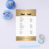 Luxury white and Gold Salon Price List チラシ (シングル)