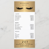 Luxury White and Gold Salon Price List メニュー (正面)