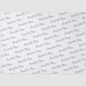 Luxury White & Black Sophisticated Name Wedding  薄葉紙 (正面)