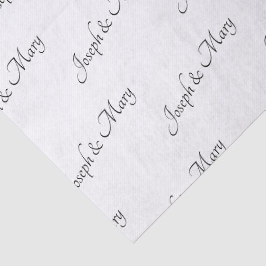 Luxury White Black Text Customizable Name Wedding 薄葉紙 (詳細)