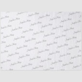 Luxury White Black Text Customizable Name Wedding  薄葉紙 (正面)