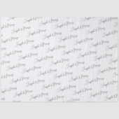 Luxury White Black Text Customizable Name Wedding  薄葉紙 (正面)