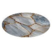 Luxury White Blue Marble & Gold Veins Agate Stone カッティングボード (角)