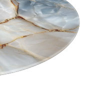 Luxury White Blue Marble & Gold Veins Agate Stone カッティングボード (角)