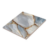 Luxury White Blue Marble & Gold Veins Agate Stone タイル (側面)