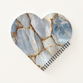 Luxury White Blue Marble & Gold Veins Agate Stone  ノートブック (裏面)
