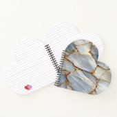 Luxury White Blue Marble & Gold Veins Agate Stone  ノートブック (内部)