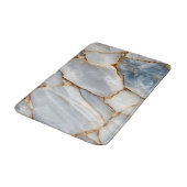 Luxury White Blue Marble & Gold Veins Agate Stone  バスマット (アングル)