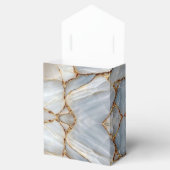 Luxury White Blue Marble & Gold Veins Agate Stone フェイバーボックス (オープン)