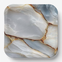 Luxury White Blue Marble & Gold Veins Agate Stone 