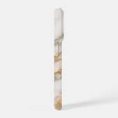 Luxury White Calacatta Marble with Gold Veins iPhoneケース (右側面)