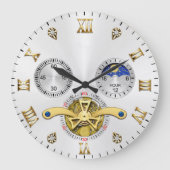 Luxury White Elegant Automatic ラージ壁時計 (正面)