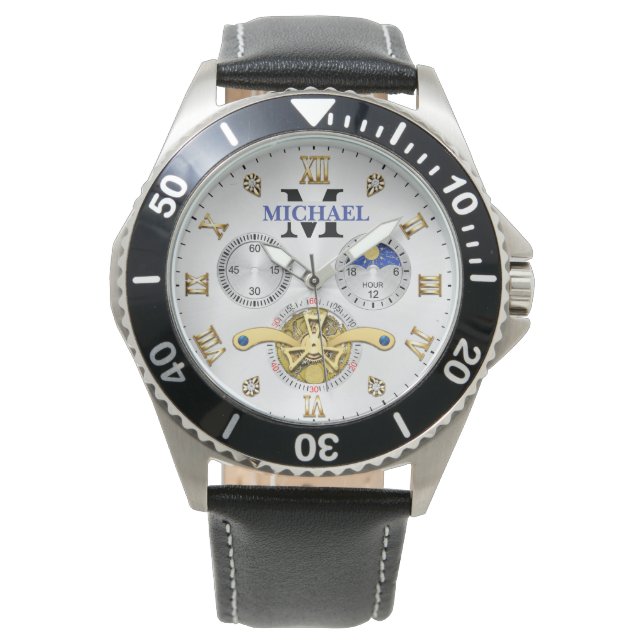 Luxury White Elegant Automatic  腕時計 (正面)
