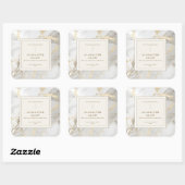 Luxury White Gold Agate Elegant Beige Candle Label スクエアシール (シート)