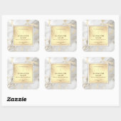 Luxury White Gold Agate Elegant Shiny Candle Label スクエアシール (シート)