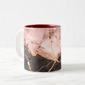 Luxury White &Gold&black Marble Coffee Mug  ツートーンマグカップ (正面左)