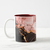Luxury White &Gold&black Marble Coffee Mug  ツートーンマグカップ (左)