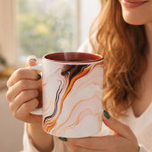 Luxury White &Gold&black Marble Coffee Mug  ツートーンマグカップ
