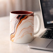Luxury White &Gold&black Marble Coffee Mug  ツートーンマグカップ