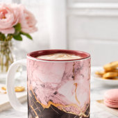 Luxury White &Gold&black Marble Coffee Mug  ツートーンマグカップ
