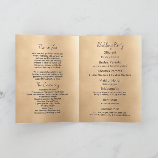 Luxury white gold chic sequins Wedding Program プログラム (内部)