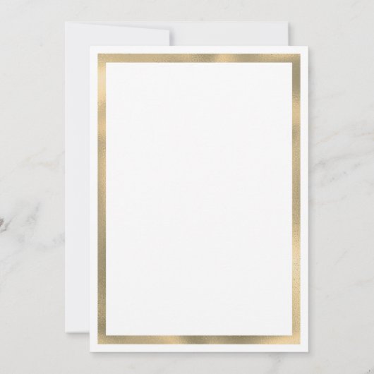 Luxury white gold geometric frame Wedding 招待状 (裏面)