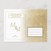 Luxury White Gold Glitter Calendar Save the Date  案内ポストカード (裏面)