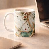 Luxury White &Gold & green Marble Coffee Mug – コーヒーマグカップ