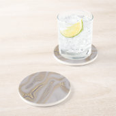 Luxury White & Gold Marble Coaster – Elegant Aesth コースター (側面)