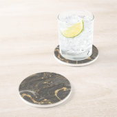 Luxury White & Gold Marble Coaster – Elegant Aesth コースター (側面)