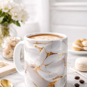 Luxury White & Gold Marble Coffee Mug – Elegant Ae コーヒーマグカップ