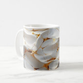 Luxury White & Gold Marble Coffee Mug – Elegant Ae コーヒーマグカップ (正面左)