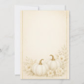 Luxury White & Gold Pumpkin Baby Shower Invitation 招待状 (裏面)