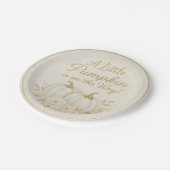 Luxury White & Gold Pumpkin Baby Shower Paper Plat ペーパープレート (アングル)