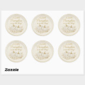 Luxury White & Gold Pumpkin Round Sticker | Fall B ラウンドシール (シート)