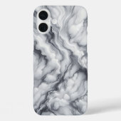 Luxury White & Grey Marble Case - Dramatic Flowing Case-Mate iPhoneケース (裏面)