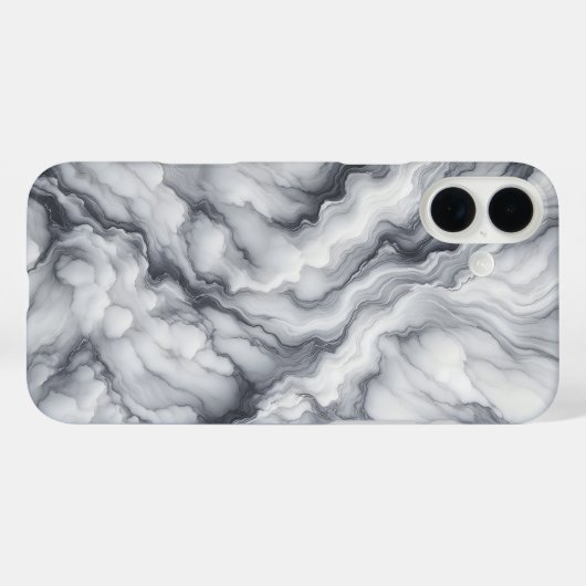 Luxury White & Grey Marble Case - Dramatic Flowing Case-Mate iPhoneケース (裏面 (横))