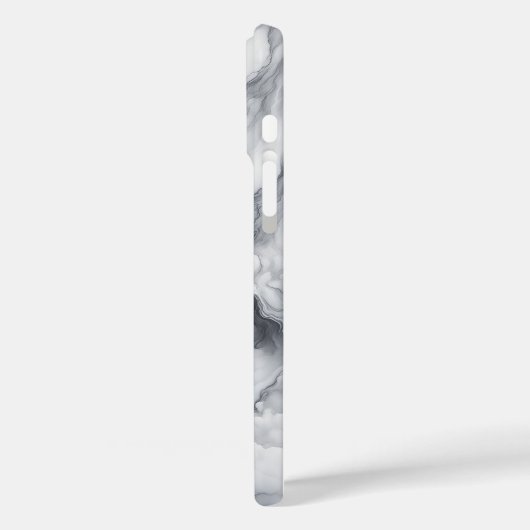 Luxury White & Grey Marble Case - Dramatic Flowing Case-Mate iPhoneケース (裏面 / 左)