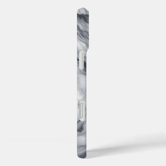 Luxury White & Grey Marble Case - Dramatic Flowing Case-Mate iPhoneケース (裏面 / 右)