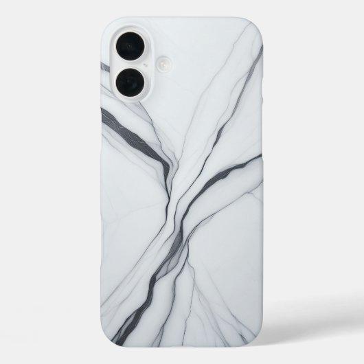 Luxury White Marble Case - Elegant Black Fluid  Case-Mate iPhoneケース (裏面)