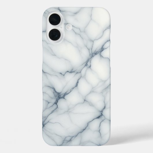 Luxury White Marble Case - Elegant Blue & Grey  Case-Mate iPhoneケース (裏面)