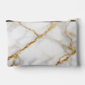 Luxury White Marble Gold Monogram Real Estate アクセサリーポーチ (裏面)