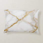 Luxury White Marble Gold Monogram Real Estate アクセントクッション (裏面)