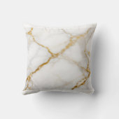 Luxury White Marble Gold Monogram Real Estate  クッション (裏面)