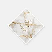 Luxury White Marble Gold Monogram Real Estate  スタンダードカクテルナプキン (角)